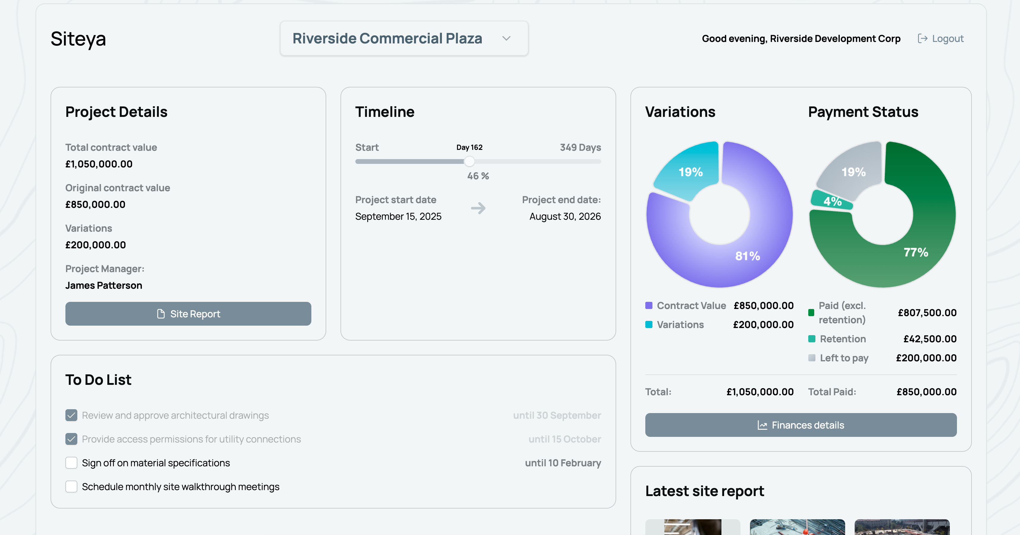 Siteya client portal